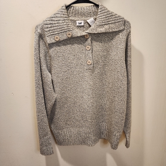 LEE Vintage quarter button acrylic sweater L - Picture 10 of 12